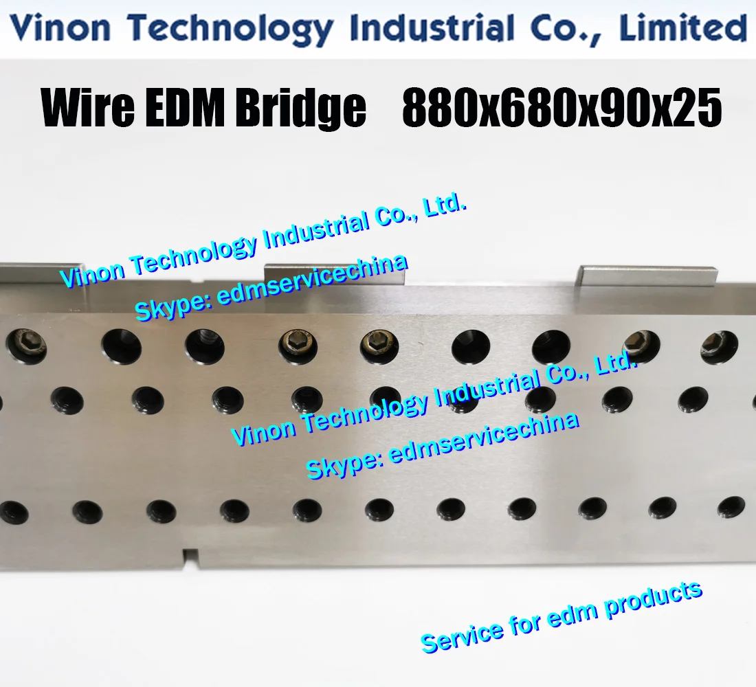 L=880x680x90x25+5mm VS33 Wire EDM Bridge for Wire Cut machine Accutex A7, edm Precision Stainless Ruler for Electrical Discharge