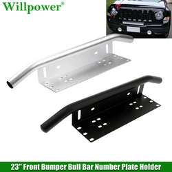 Offroad SUV Car Bumper License Numer Plate Holder For Jeep Wrangler JK 4x4 Pickup Light Bar Headlight Spotlight Mount Bracket