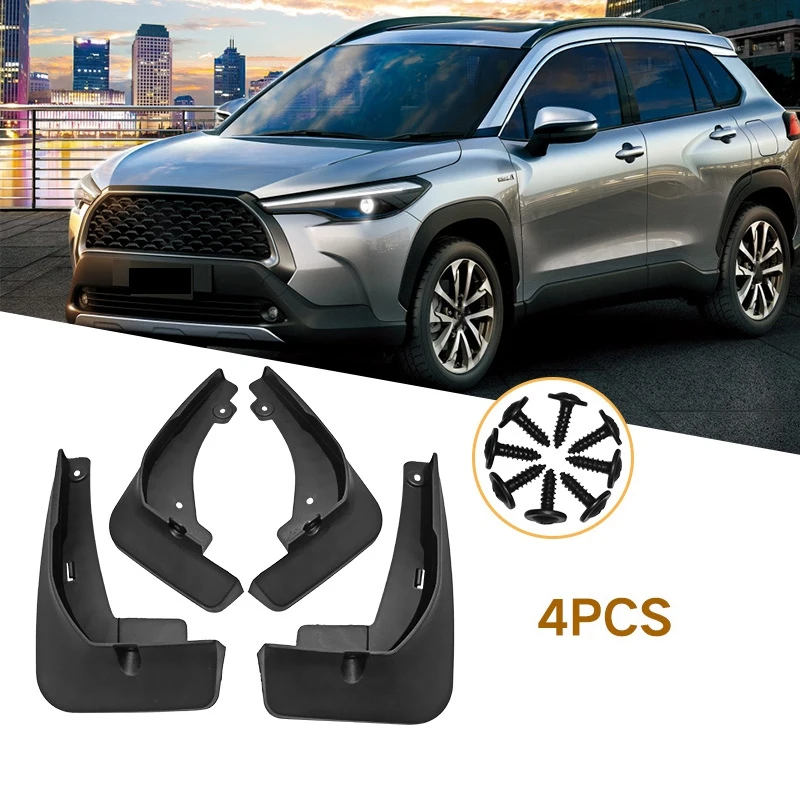 New4Pcs Car Mud Flaps Mudguards Splash Guards Fender for Toyota Corolla Cross 2020 2021 Car Decoration