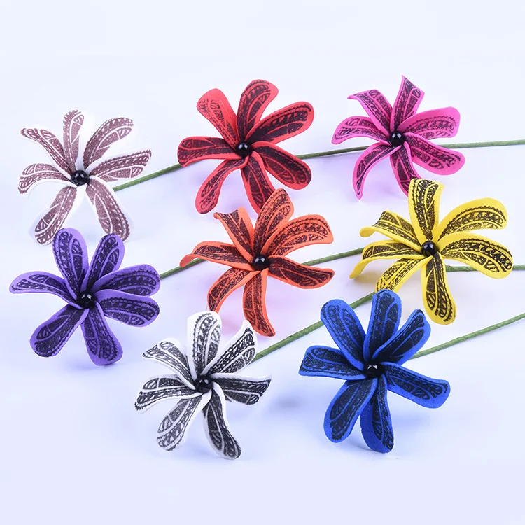 Free Shipping 80pcs/lot 7CM F0010-1 8Color Foam Tiare W Shell Pearl Hair Pick Women Wear Hair Accessories Hawaii Tropical flower