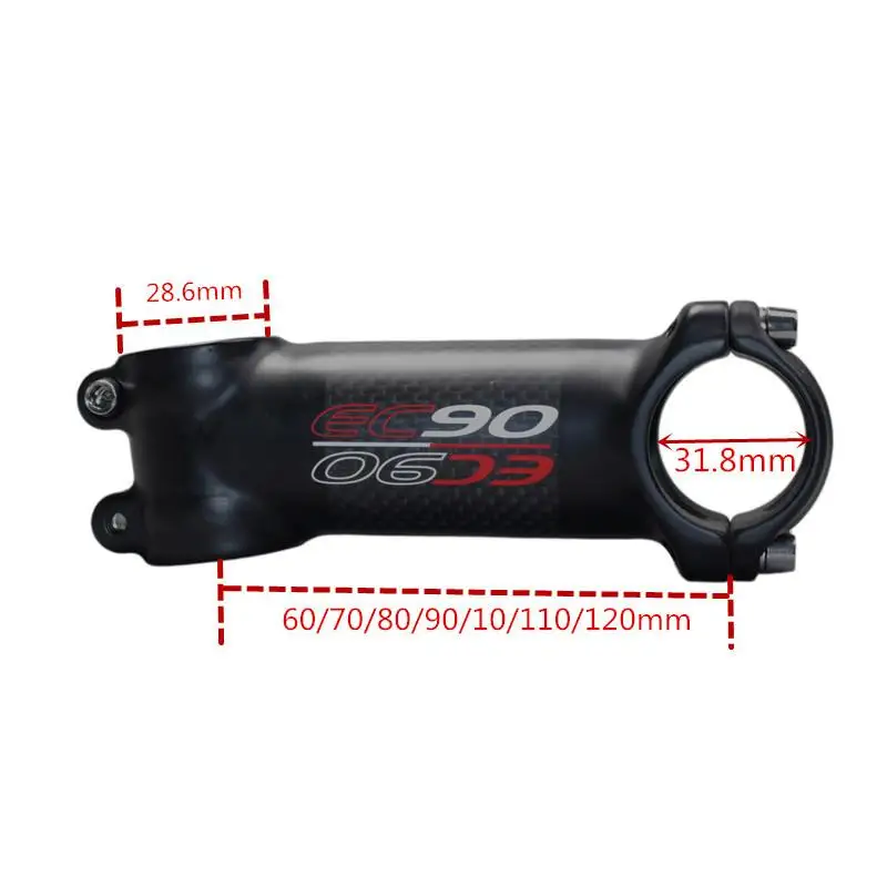 EC90 Aluminium Alloy + Carbon Fiber Road Bike Handlebar Stem Riser MTB Bicycle Stem Rod Aluminium Alloy Cycling Stems