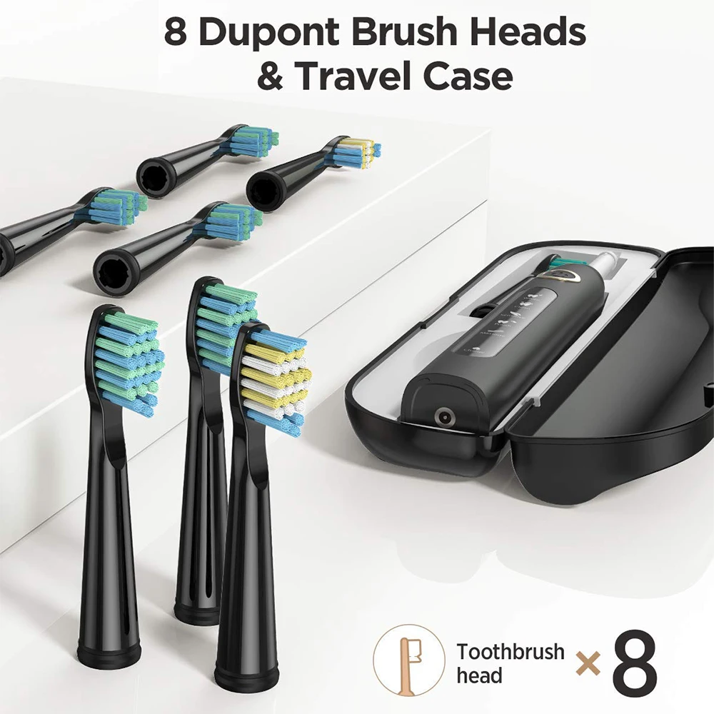 Fairywill Electric Sonic Toothbrush FW-507 Rechargeable USB Charge Waterproof Electronic Tooth 8 Brushes Replacement Heads Adult
