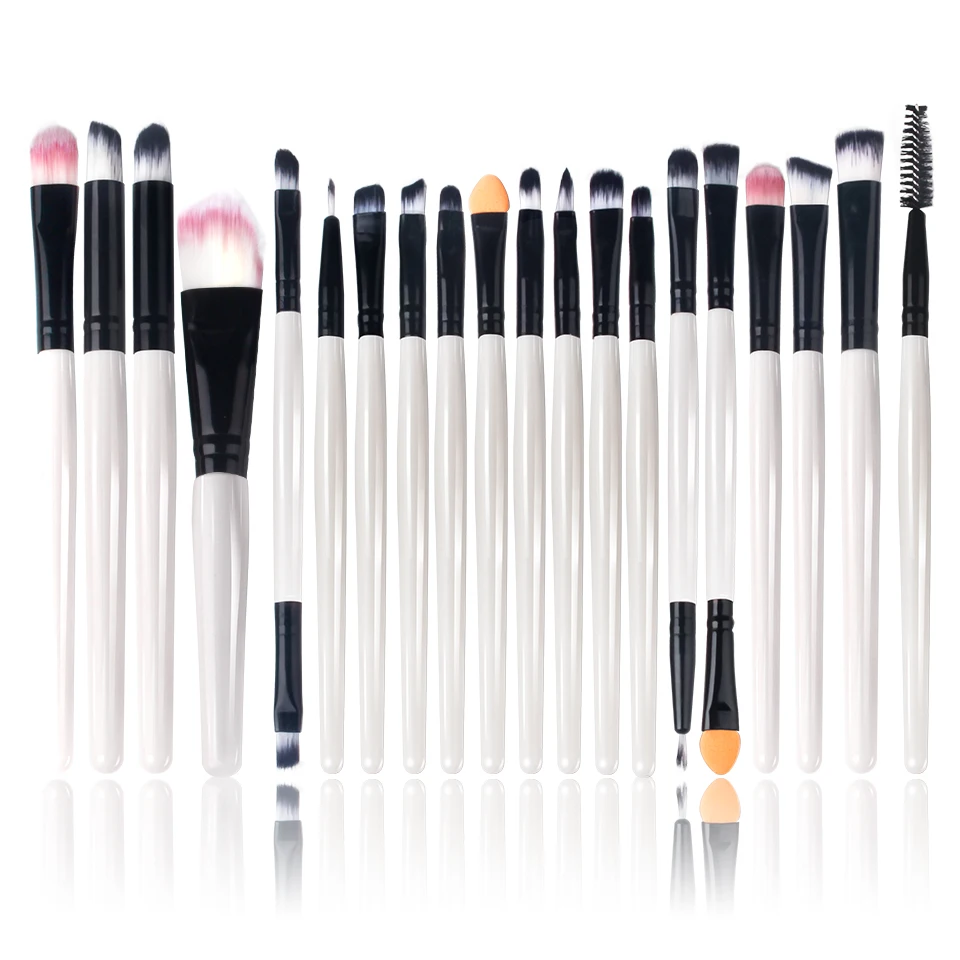 5/7/8/15/20pcs Makeup Brushes Cosmetic Powder Foundation Eye Shadow Brushes Plastic Handle Synthetic Soft Brush Makeup Tool