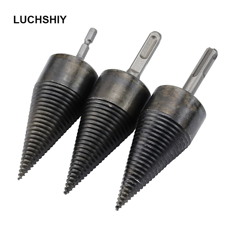 

1Pc High Speed Twist Drill Bit Wood Splitter Screw Cones Splitting Bit Wood Drill 32MM Square Round Hexagonal for Woodworking