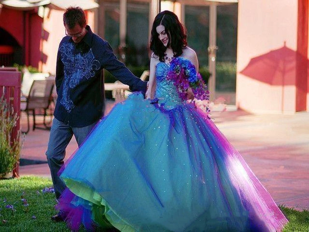 Vestido de baile azul e roxo, contas de cristal com lantejoulas, sweet 16, amor