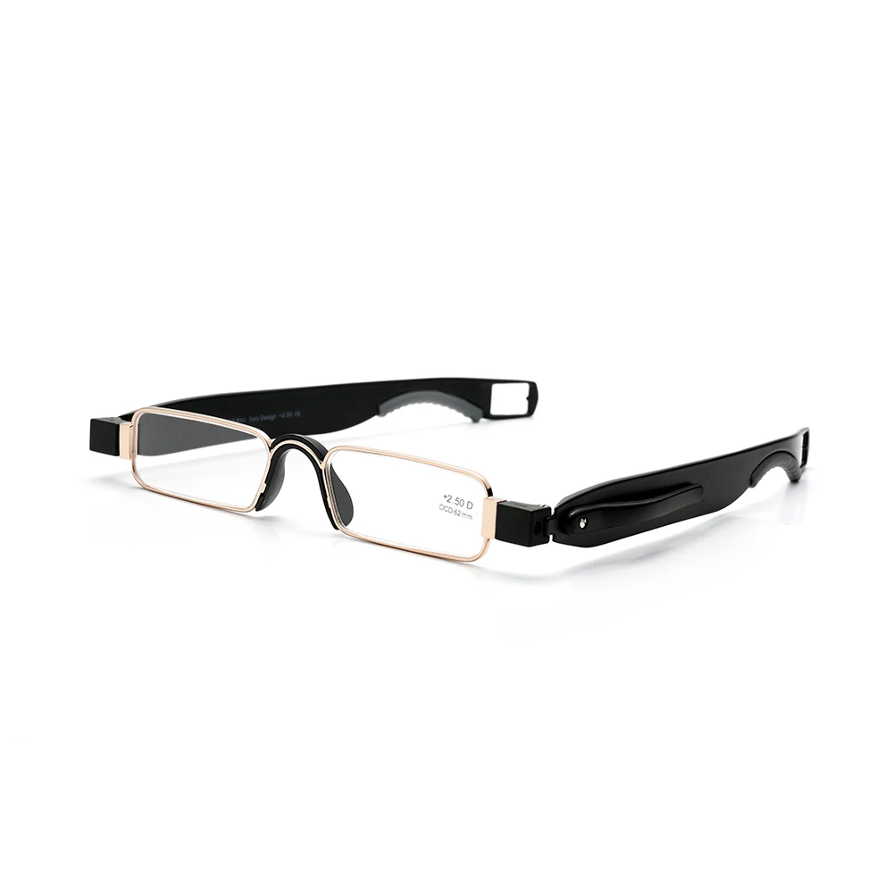 Guanhao Aniti Bue Light Ray Folding Reading Glasses Men Women Rotating Diopter Optical Computer Glasses Spectacles Oculos 1.5