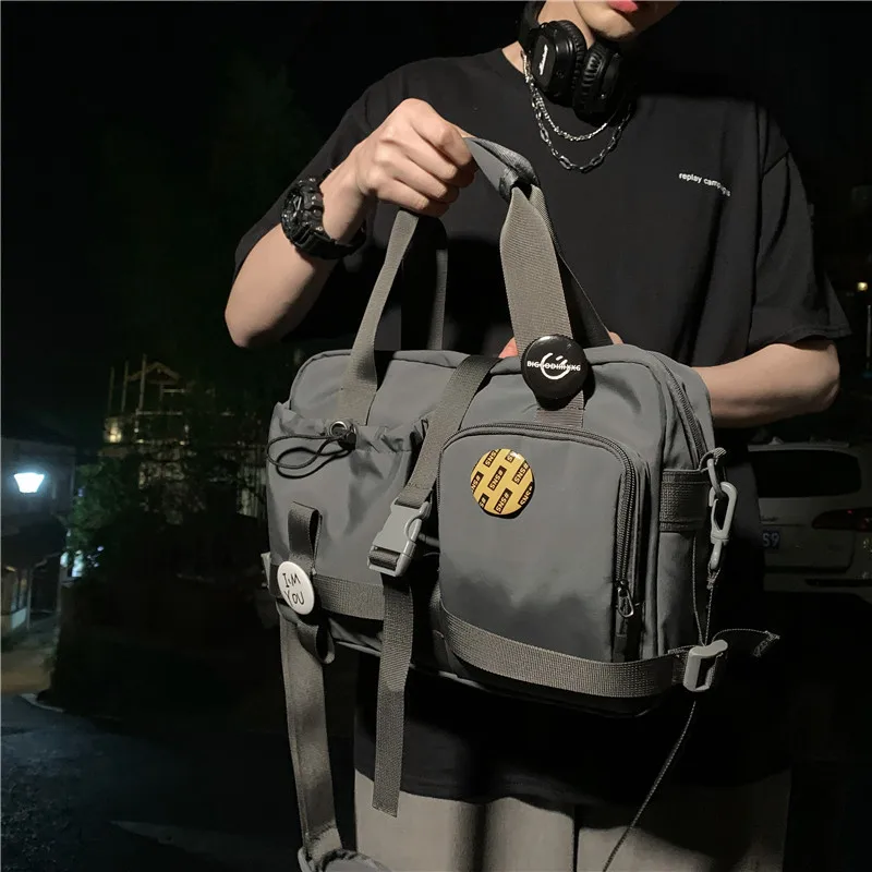 

Messenger bag men's fashion tooling wrapping machine can bag handbag large-capacity street ins trend shoulder bag cool