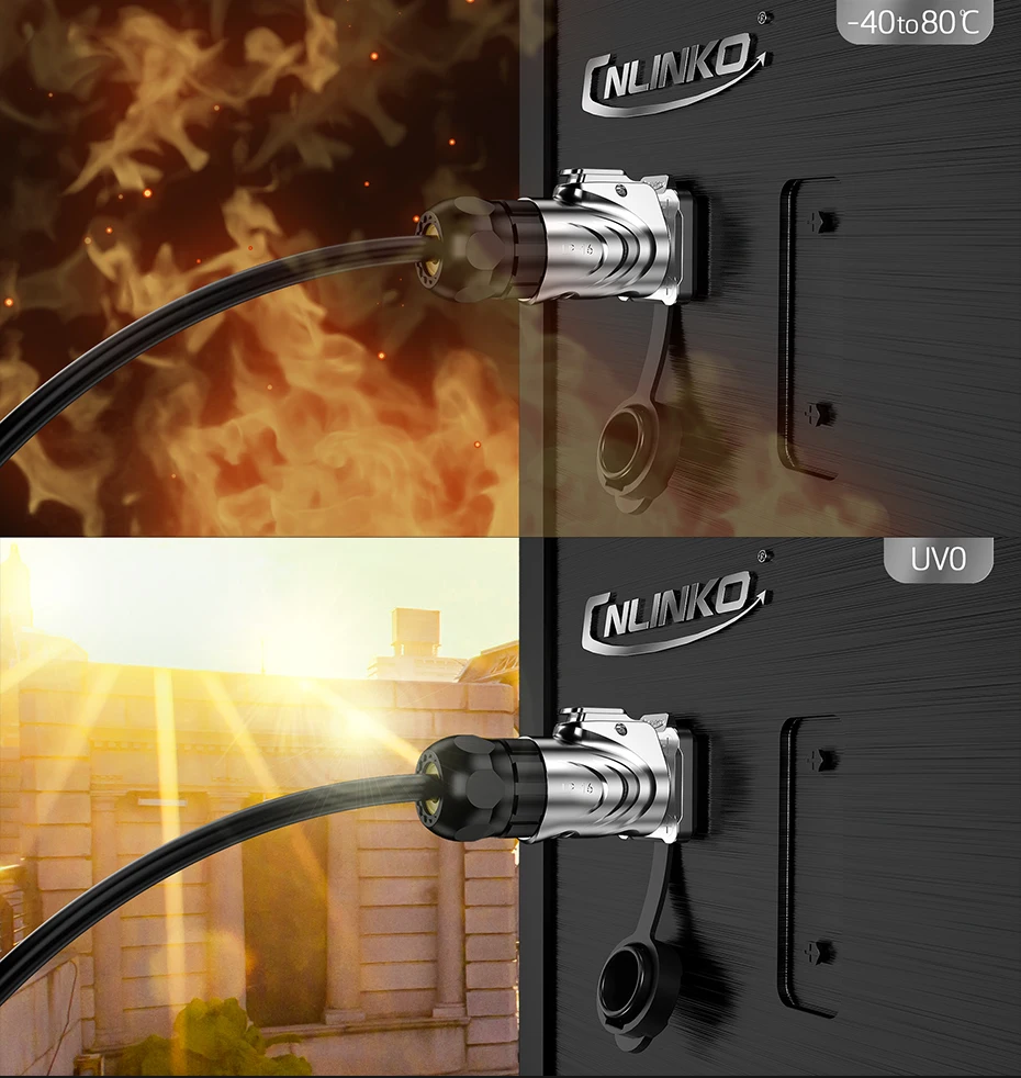 CNLINKO LP16 Metall-Lötverbinder mit umgekehrter Montage, wasserdicht, 3-polig, 10A/400V, Einzelloch-Buchse für medizinische und Audio-Geräte – Detail 5