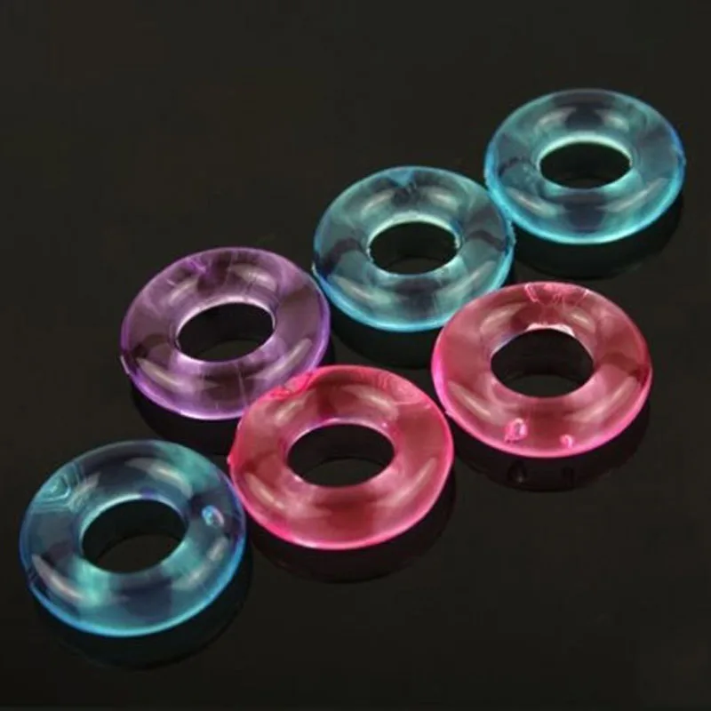 6pcs Men\'s Cock Ring Sets Sex Toys For Men Penile Ring Silicone Jelly Cockring Penis Lasting Ring Random Color Cock Sex Products