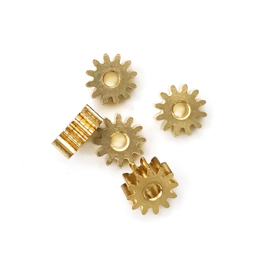 122A 0.5M Copper Pinion Height 3mm 12 Teeth 1.98mm Hole 7mm Diameter Metal Gears 5PCS/lot