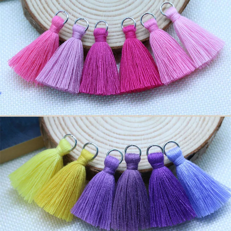 30Pcs Metal Silver Ring Tassel Pendants DIY Craft Jewelry Earrings Clothing Fringe Trim Accessories Home Textile Ornaments 35mm