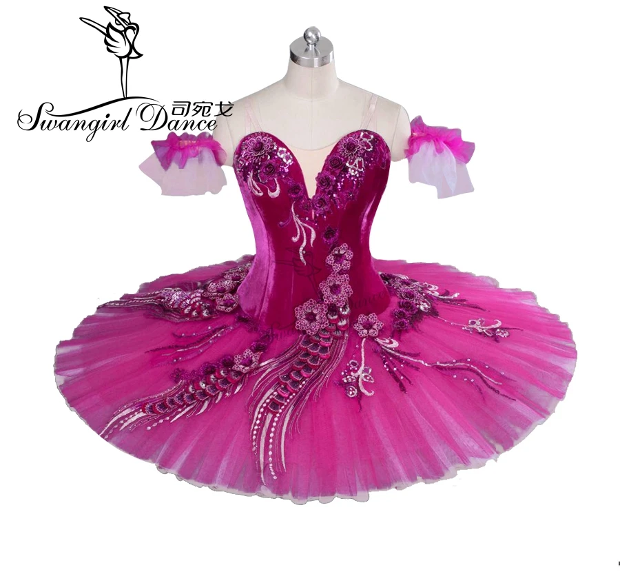 Sugar Plum Fairy Dark Pink Don Quixote Variation Professional Ballet Tutu Dress Paquita Ballerina Women BT9040