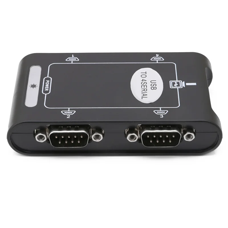 9pin RS232 USB 2.0 to 4 Port Serial DB9 COM Controller Connectors Adapter Hub