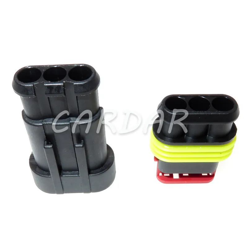 1 Set 3 Pin 282087-1 282105-1 Electrical Automotive Connector sealed Waterproof Auto Socket With Terminals Seals - Image 2