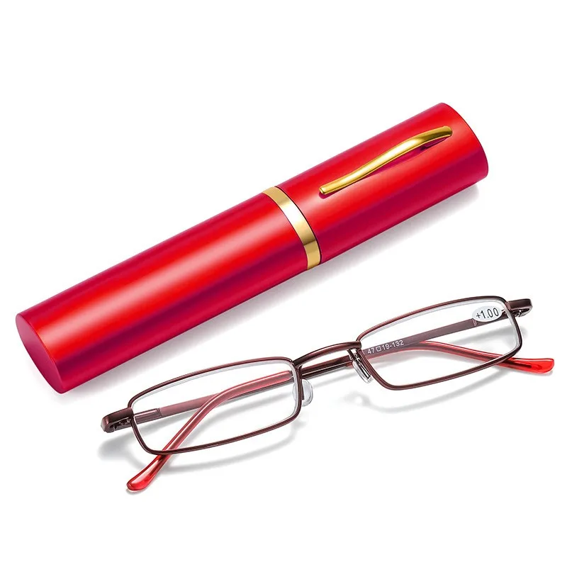 +1,5 2,0 2,5 Lesebrille für Damen und Herren, ultraleicht, tragbar, Mini-Weitsichtbrille, Metall-Presbyopie-Brille mit Dioptrien, inklusive Etui – Detail 12