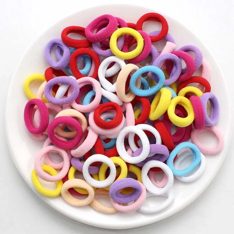 100Pcs 2.5CM Elastic Hair Rope Girl Hair Accessories Hair Band Rubber Band Small Gifts Children Gift Head Rope Wholesale