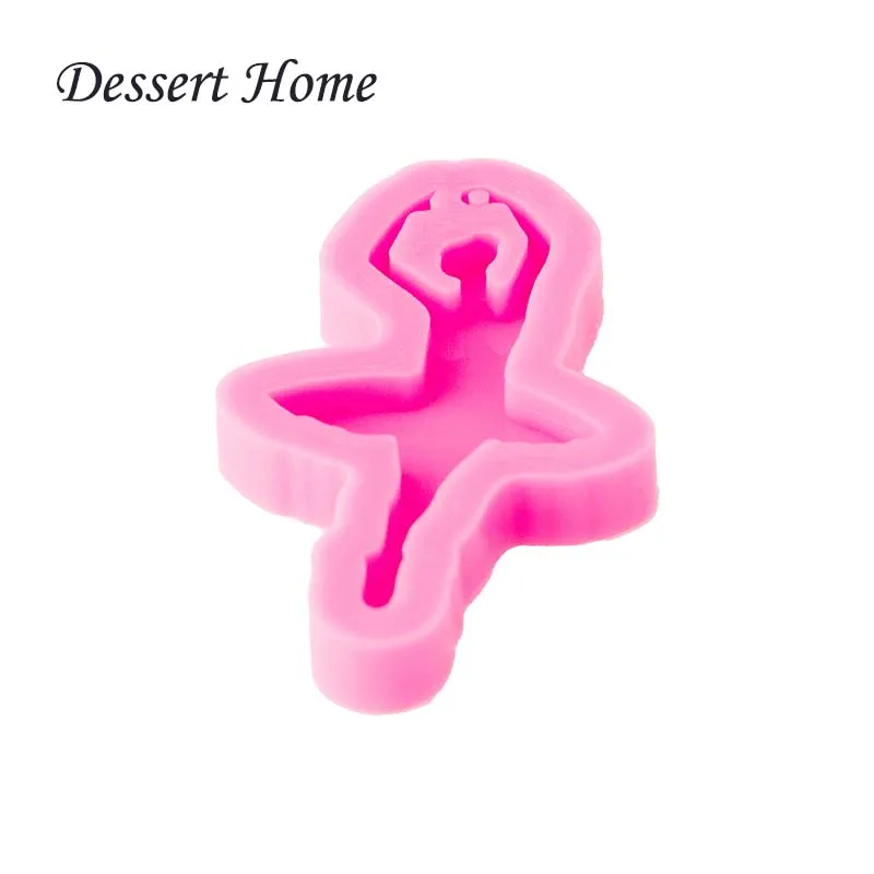 DY0642 Glossy Resin Dancing girl Keychain Mold , Gymnast Silicone Molds for DIY Epoxy Jewellery Making, Silicon Clay Molds