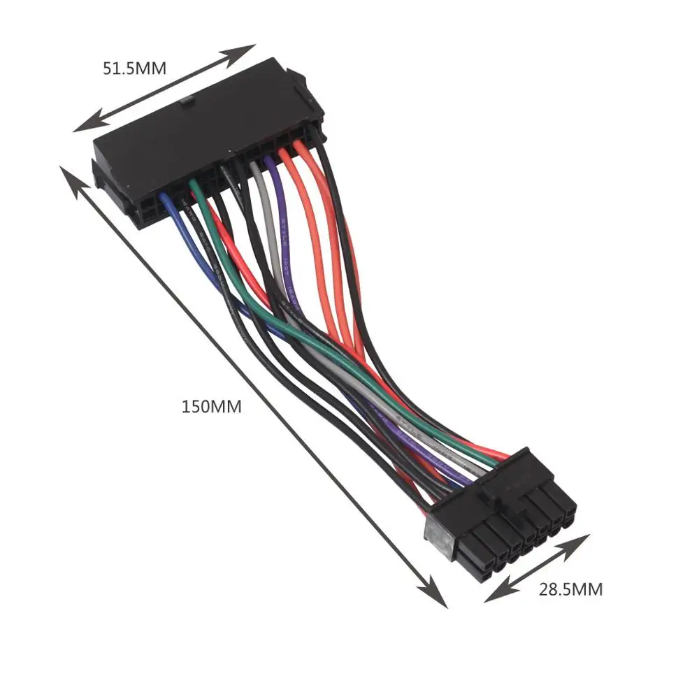 24Pin to 14Pin ATX Power Supply Cable ATX 24 pin to 14 pin For Lenovo IBM Q77 B75 A75 Q75 18AWG Wire Upgrade higher wattage PSU