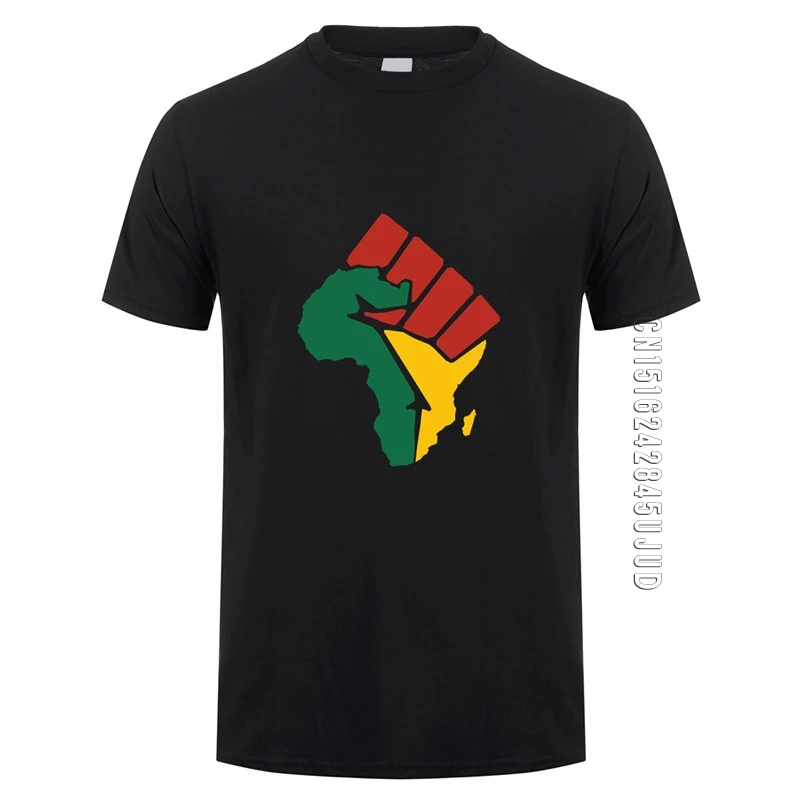 New Africa Map T Shirt Men Summer Cotton O Neck T-shirt Africa Reggae Music Man Tshirt Top