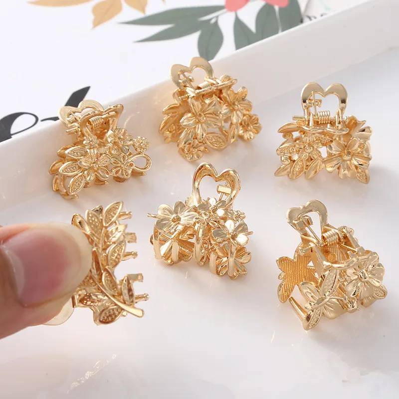 

2021 Explosion New Fashion Beautiful Geometry Alloy Plating Flowers Hairpin Barrettes for Women Girl Accessories Headwear