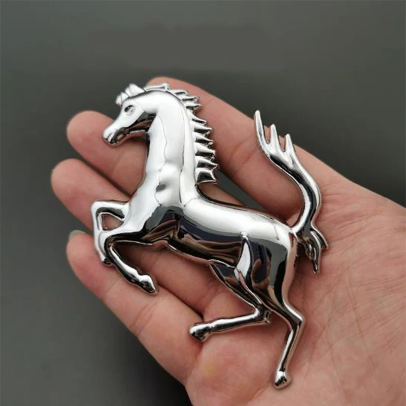 3D Metal Silver Running Horse Emblem Decal Stickers For Car Trunk Fender Window Bumper Body Badge Car Styling Accessories