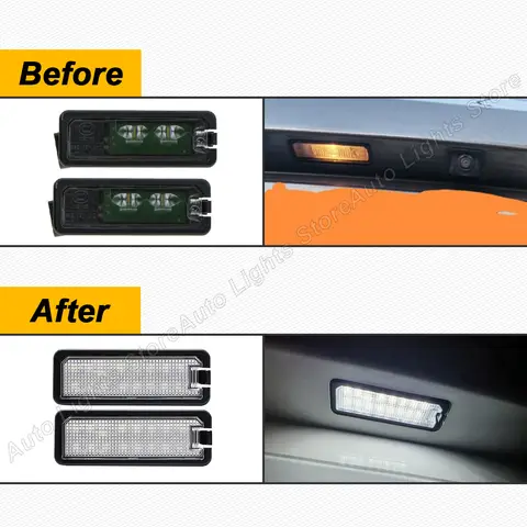 For VW GTi Golf 4 5 6 7 MK4 MK5 MK6 MK7 Passat B7 CC EOS Scirocco Beetle 2PCS LED Number License Plate Lights With Canbus 10 best sales passat b7 light - №1