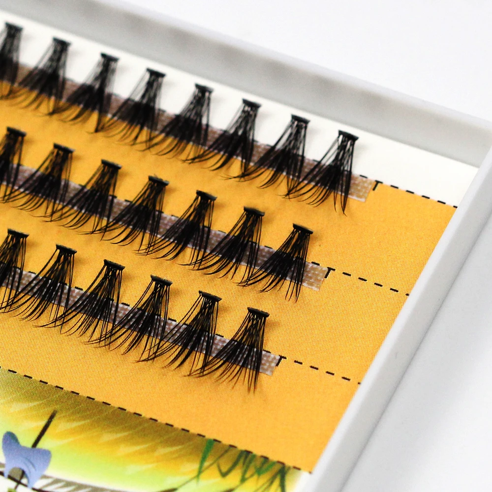 Grafting World 0.1mm Thick Deep Black 20D False Eyelash 60 Pieces Individual Lashes Russia Cilia Make Up Professional Use