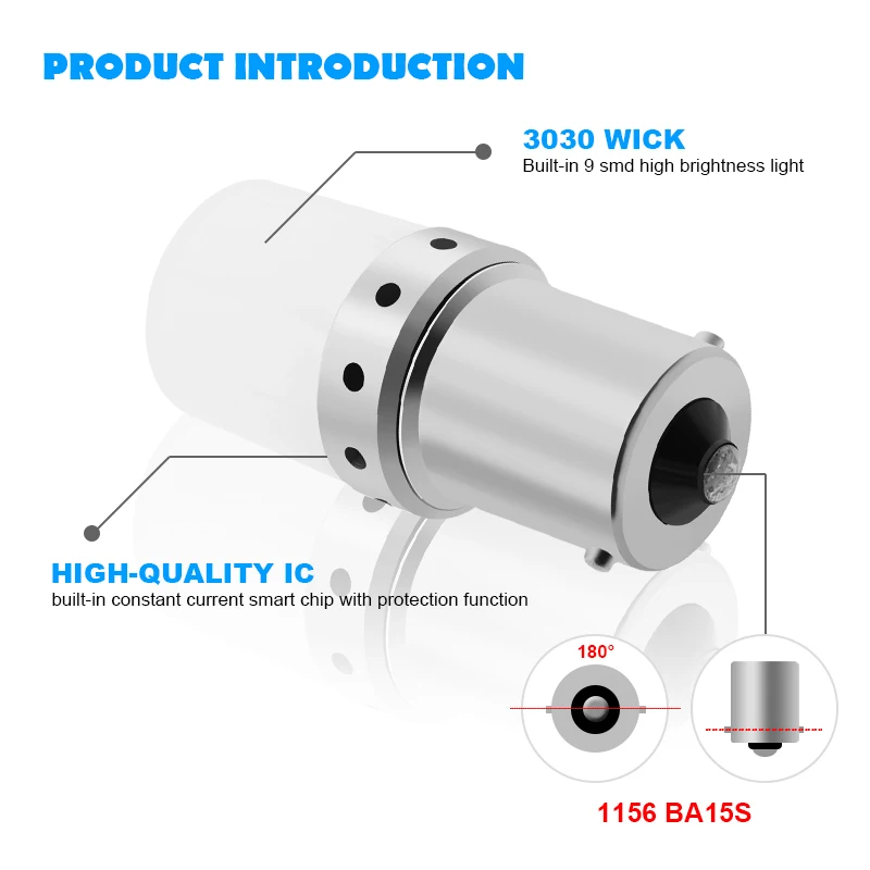 BA15S P21W BAY15D مصابيح فرامل السيارة LED ، إشارات الانعطاف ، مصباح خلفي احتياطي تلقائي ، مصابيح تشغيل نهارية ، أبيض ، أحمر ، 1 #4