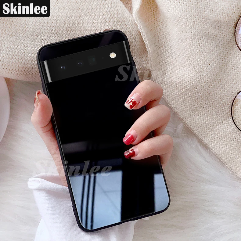 Skinlee For Google Pixel 6 Pro Case Tempered Glass Cover With Soft TPU Frame Shockproof Funda For Google Pixel6 Pro