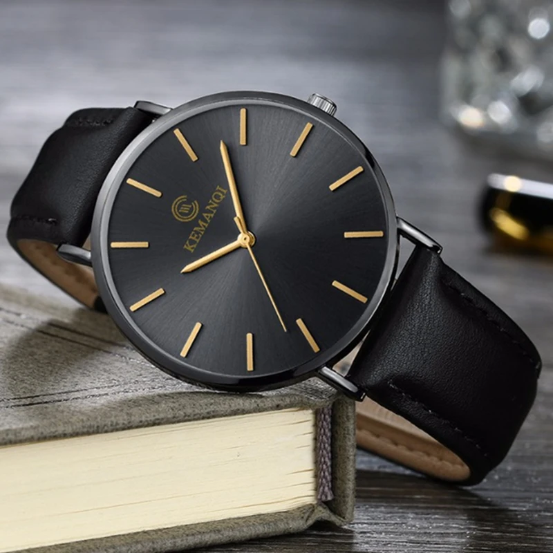 Simple Watches Leather Band Quartz Wristwatch Casual Business Watches Super Thin Watch Men erkek kol saati reloj hombre