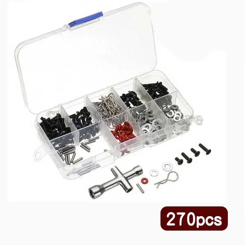 270Pcs/set RC car 1/10 HSP 94123 94111 tools Special Repair Tools and M3 Screws Box Set for include Hexagon Wrench Washer