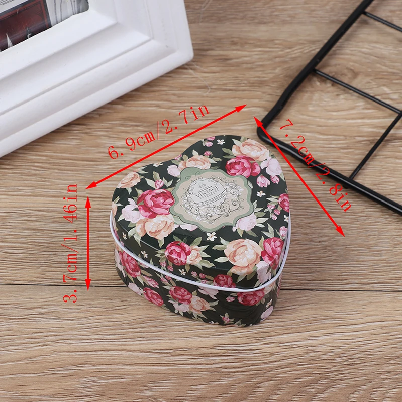 1Pcs Mini Vintage Flowers Tin Wedding Candy Tea Storage Boxes Metal Box Gift Coin Earrings Box Party Favor Case Random