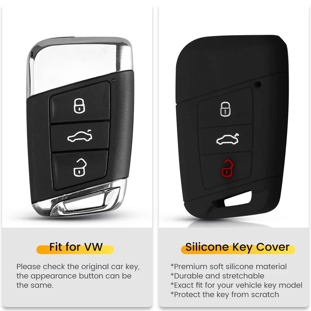 KEYYOU Car Remote Silicone Key Case Flip For 2016 2017 VW Volkswagen Passat B8 Skoda Superb A7 Key Cover Fob Protector Shell