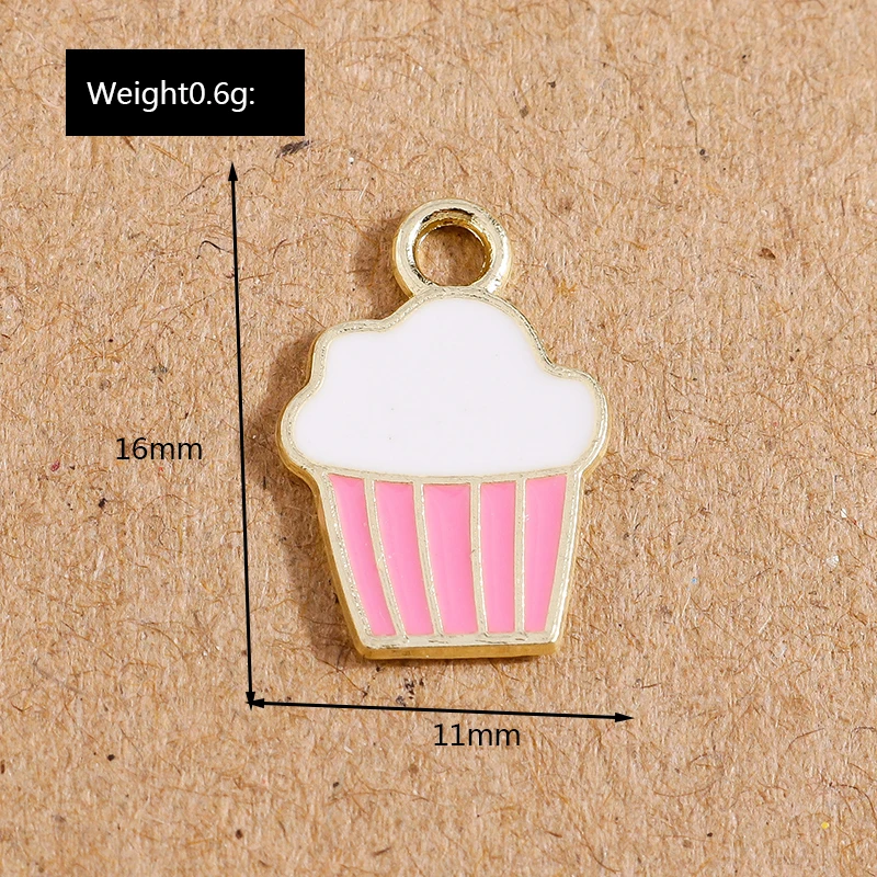 10 Stück Emaille-Anhänger für Lebensmittel und Getränke für Schmuckherstellung, Kuchen, Milch, Cola, Eiscreme, Anhänger, handgefertigte Halskette, Ohrringe, Bastelbedarf – Detail 26