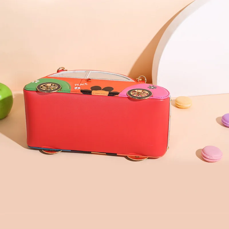 Bolso estilo coche Vintage para mujer, bolsa de hombro con cadena de Color cosida, bolso de mano femenino de marca de diseñador para fiesta