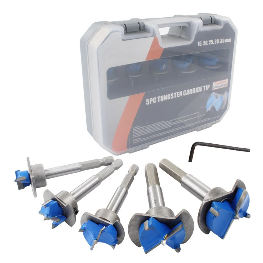 

Hexagon handle cabinet hinge hole opener set, adjustable hinge drill bit 15-35mm positioning woodworking hole opener