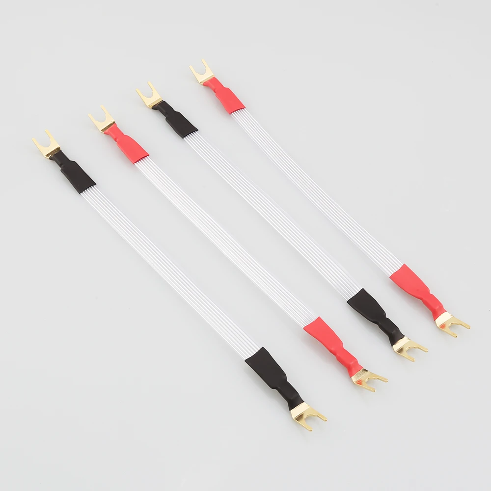 1 zestaw 15cm posrebrzany kabel Jumper DIY głośnik Audio drut łopatkowy do łopaty most kabel płaski srebrny przeskok