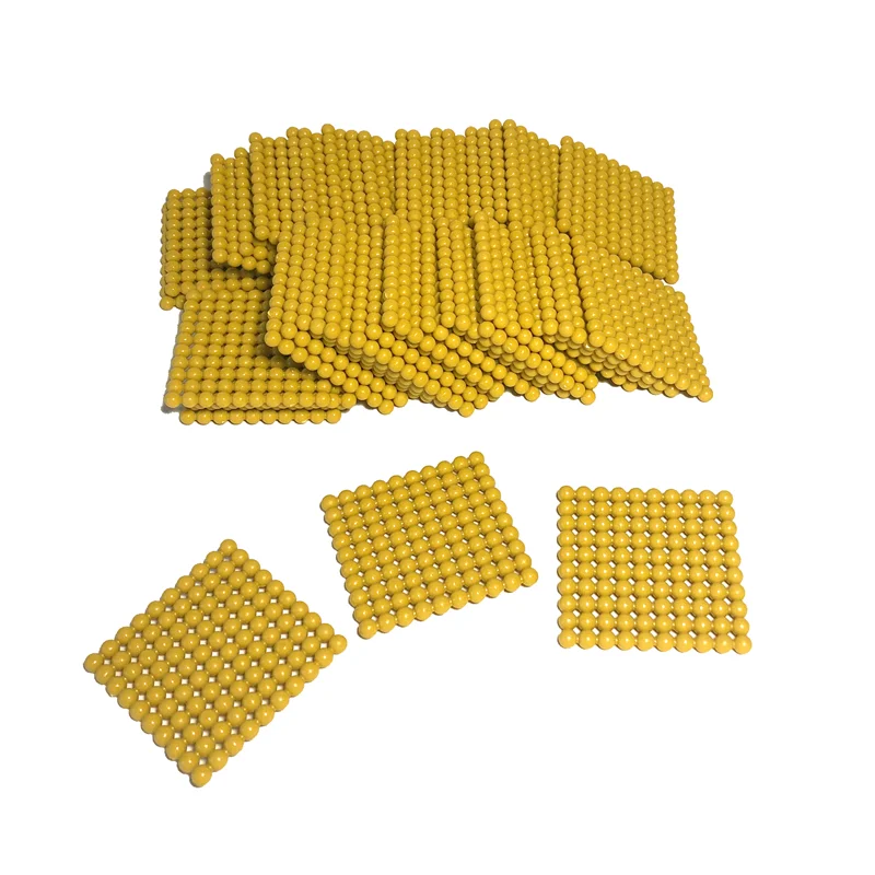 Montessori Golden Beads Materials Plastic Thousand Cube/ Hundred Square Kids Math Toys Educational Equipment Early Learning Tool