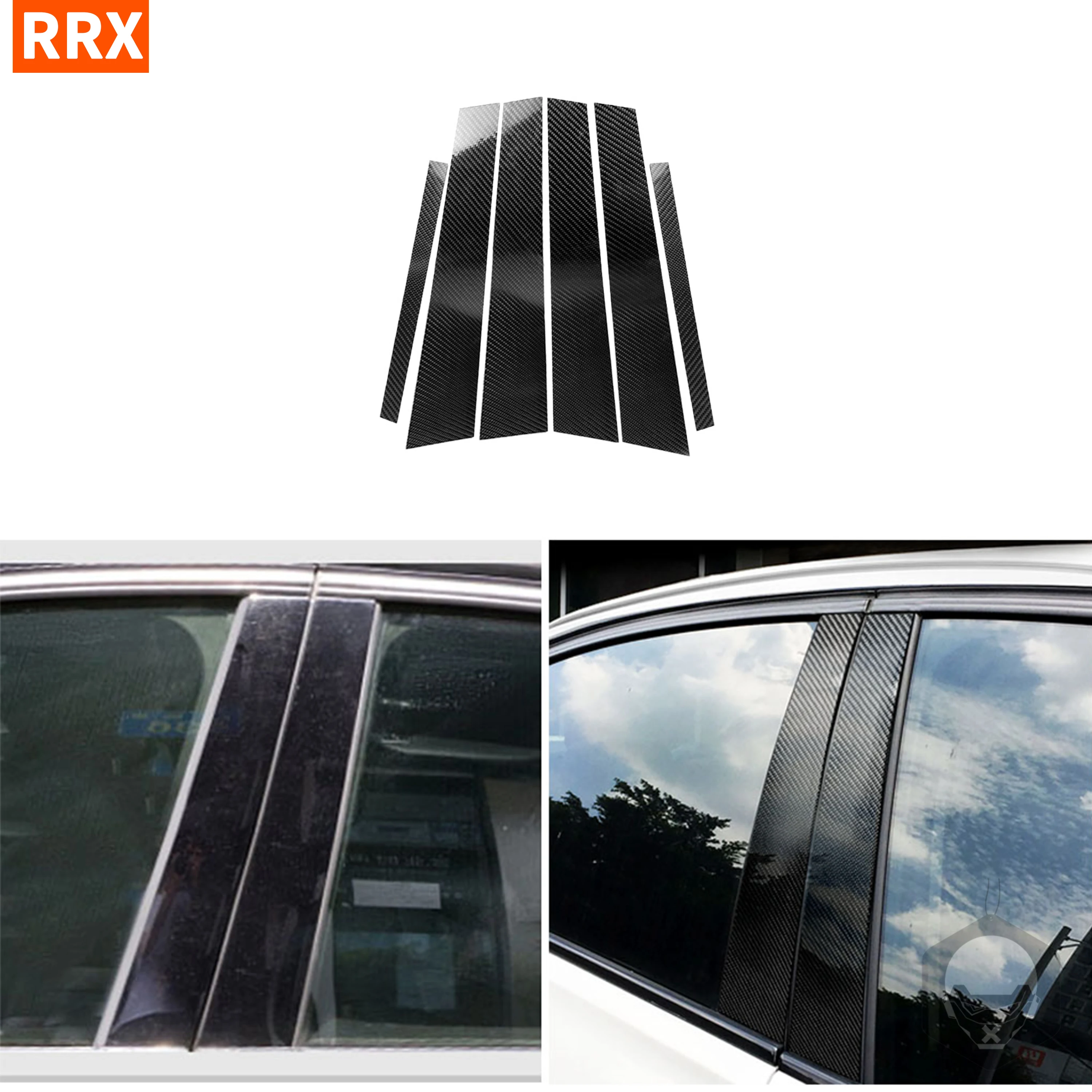 

For BMW 5-Series F10 2011 2012 2013 2014 2015 2016 2017 Carbon Fiber Window B Pillars Exterior Stickers Trim Car Accessories