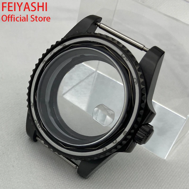 Black 40mm Waterproof Watch Case Sapphire Glass For Seiko NH34 NH35 NH36 NH38 Miyota 8215 ETA 2824 Movement 28.5mm Dial GMT SUB