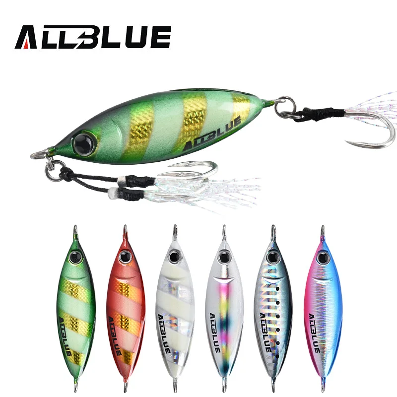 ALLBLUE New S-BENT Slow Jig Metal Casting Spoon 40G 60G Artificial Bait Off Shore Cast Jigging Fishing Tackle