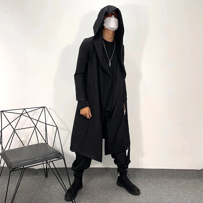 

Men's Irregular Personality Windbreaker Autumn And Winter Fashion Personality Loose Large Size Fashion Big Hat Wizard Coat