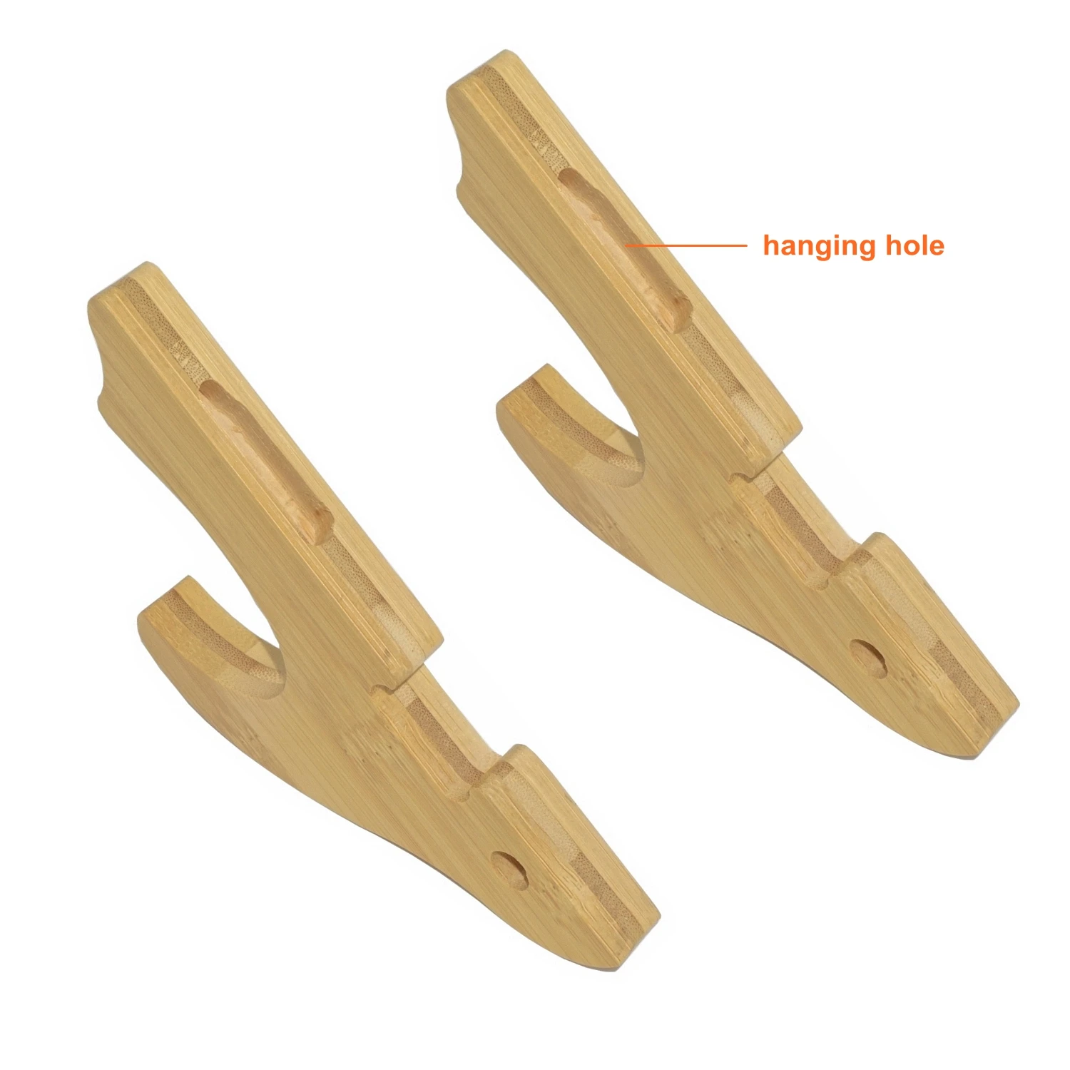 2/Set Bamboo Sword Display Rack Wood Finish Sword Hook Wall Mount Samurai Sword Hanger for Katana Wakizashi Tanto Genji