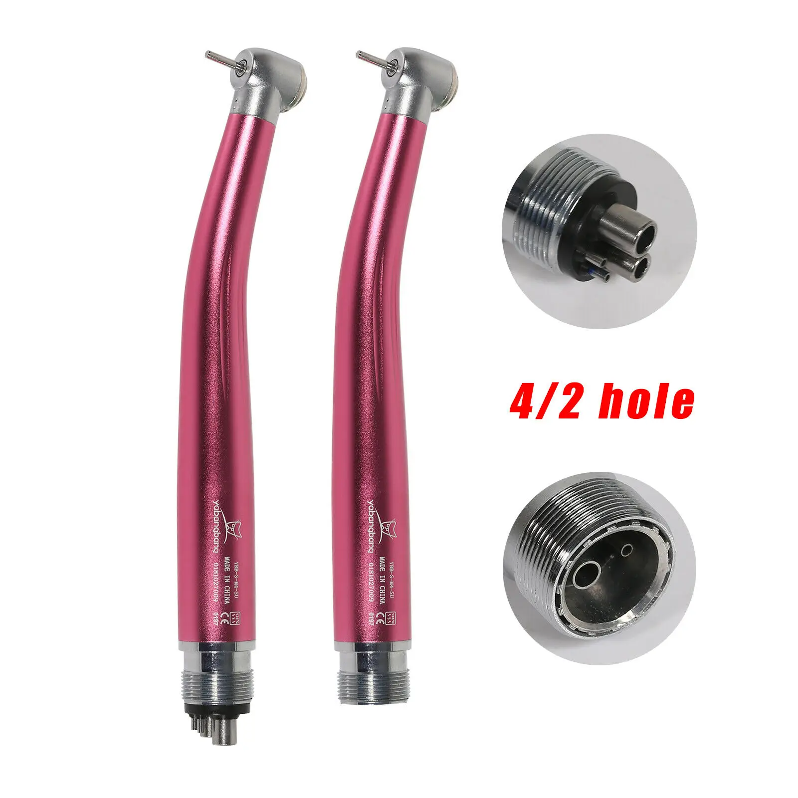 NSK Style Pana Max Dental High Speed Handpiece Clean Head System 	Standard Head Push Button Turbine 2/4 Holes pink