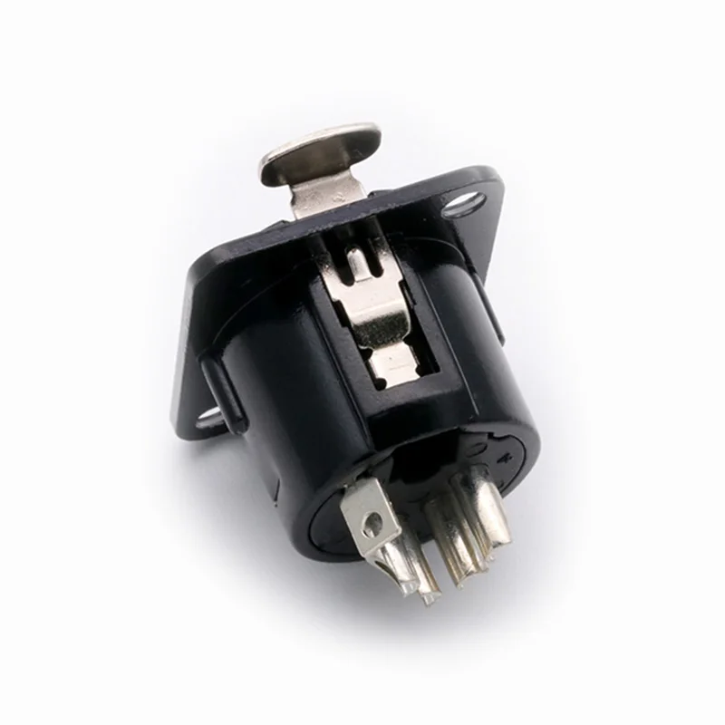 1PC XLR Chassis Connector, 4pins XLR Female Socket for Microphone/MIC, Panel Mount, Zinc Alloy Shell + Pure Copper Contacts