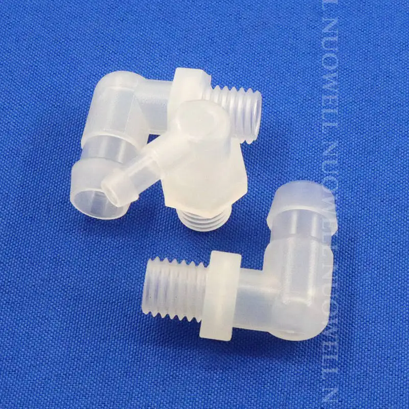 M12 PP Plastic Male Thread Pipe Fittings Irrigation Adapter Pagoda Elbow Connectors Aquarium Fish Tank Hose Joints, 5-100Pcs