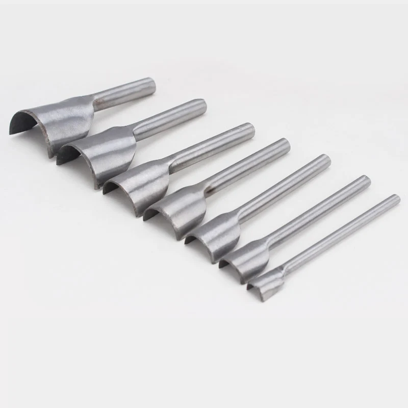 가죽 공예 공구 중공 구멍 강철 반원형 커터 펀치 가죽 DIY 공예 공구 펀칭 수공구 세트, 5-50mm