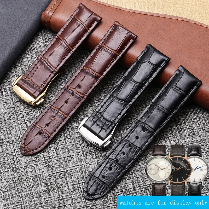 

Genuine Leather Watchband Suitable For Omega Seamaster Speedmaster Series Black Brown Wristband 20mm Men's Watch Chain