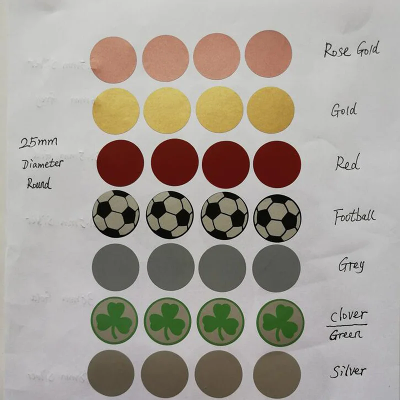 Großhandel 1000 Stücke Scratch Off Aufkleber 25*25mm 1 "Gold Runde Silber Farbe Blank Für Geheimcode Abdeckung hause Spiel Hochzeit – Detail 18