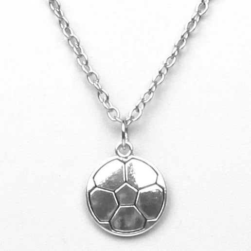 Charm Tibetan silver alloy boy basketball, soccer pendant short chain collar necklace 18